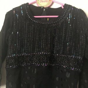 GIRLS' Black 2 pc KURTA DRESS. Bling!  Chest: 28